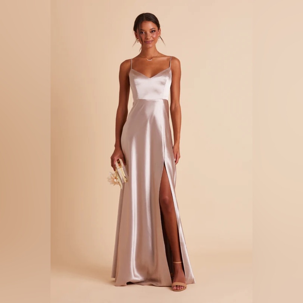 Birdy Grey “Jay” Dress in Taupe Satin